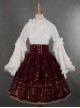 Wine Red Swan Lake Gold Stamping high waist half skirt