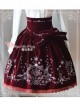 Winter Mass Embroidery Wine Red High Waist Classic Lolita Skirt