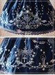 Winter Mass Embroidery Navy Blue High Waist Classic Lolita Skirt