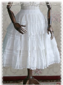 White Elegant Multi Layer Chiffon Lolita Petticoat