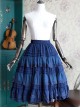 Peacock Blue Elegant Multi Layer Chiffon Lolita Petticoat