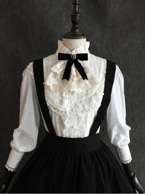 Little Devil Series Gothic Lolita Black Suspender Skirt