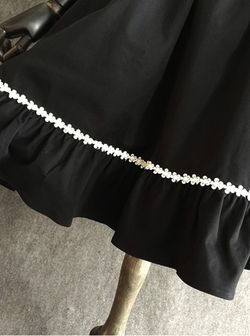 Little Devil Series Gothic Lolita Black Suspender Skirt