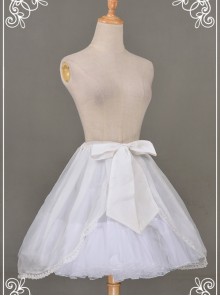 All-match White Chiffon Bowknot Lolita Transparent Skirt