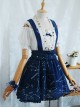 Beautiful Constellation Series Navy Blue Chiffon Classic Lolita Sling Skirt