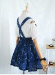 Beautiful Constellation Series Navy Blue Chiffon Classic Lolita Sling Skirt