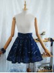 Beautiful Constellation Series Navy Blue Chiffon Classic Lolita Sling Skirt