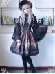 Be Obsessed With Rococo Series Black Retro Printing Classic Lolita Skirt