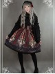 Be Obsessed With Rococo Series Wine Red Retro Printing Classic Lolita Skirt