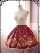 The Mermaids Singing Series High Waist Gold Stamping Wine Red Lolita Skirt