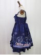 Angel Cross Series Navy Blue Bowknot Lace Lolita Sling Dress