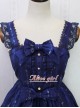 Angel Cross Series Navy Blue Bowknot Lace Lolita Sling Dress