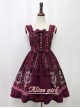 Angel Cross Series Wine Red Bowknot Lace Lolita Sling Dress