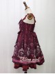 Angel Cross Series Wine Red Bowknot Lace Lolita Sling Dress