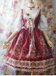 Alpen Rose Ethnic Style High Waist Fish-bone Light Wine Red Lolita Skirt