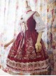 Alpen Rose Ethnic Style High Waist Fish-bone Light Wine Red Lolita Skirt