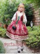 Alpen Rose Ethnic Style High Waist Fish-bone Light Wine Red Lolita Skirt