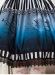 The Dark Moon Night Bats Halloween Dark Blue Gothic Lolita Skirt