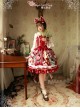 Sweet Christmas Series Printed Lace Red Lolita Sleeveless Dress