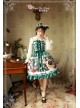 Sweet Christmas Series Printed Lace Green Lolita Sleeveless Dress