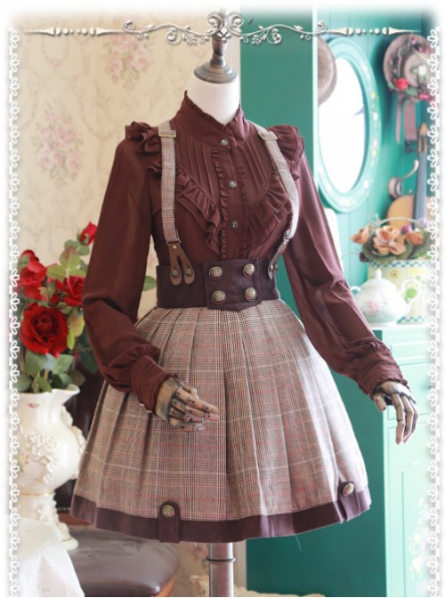 Baker Street Dense Fog Series Khaki Detective style Lolita Skirt