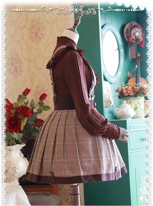 Baker Street Dense Fog Series Khaki Detective style Lolita Skirt