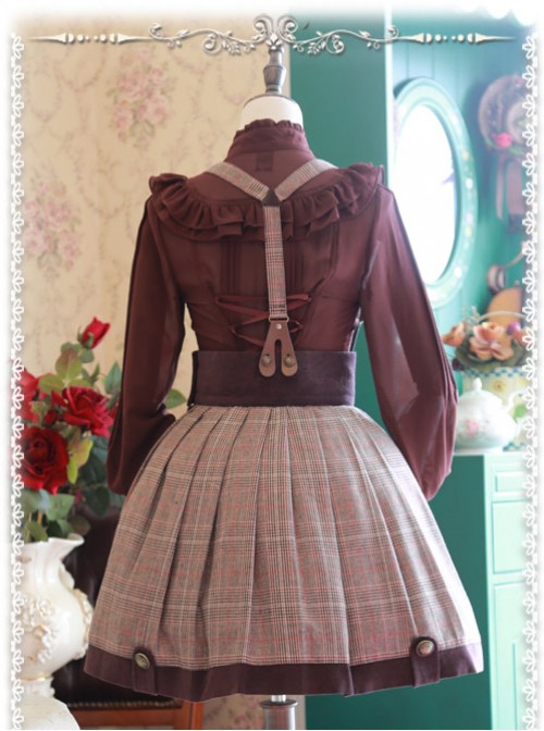 Baker Street Dense Fog Series Khaki Detective style Lolita Skirt