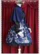 Chinese Wind Dragon High Waist Dark Blue Qi Lolita Skirt