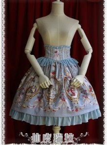 Cinderella Series High Waist Gray-blue Classic Lolita Skirt