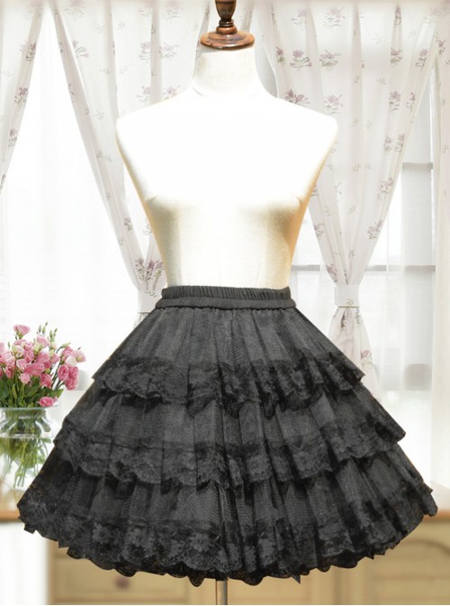 Cotton Black Lining Voile Lolita Skirt