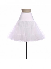 A-line Petticoat Retro White Voile Lolita Skirt