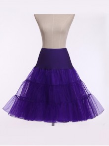 A-line Petticoat Retro Violet-blue Voile Lolita Skirt