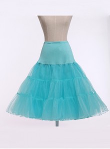 A-line Petticoat Retro Lake Blue Voile Lolita Skirt