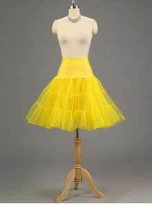 A-line Petticoat Retro Yellow Voile Lolita Skirt