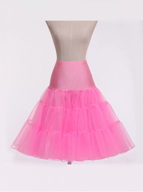 A-line Petticoat Retro Pink Voile Lolita Skirt