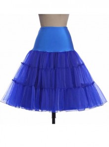 A-line Petticoat Retro Blue Voile Lolita Skirt