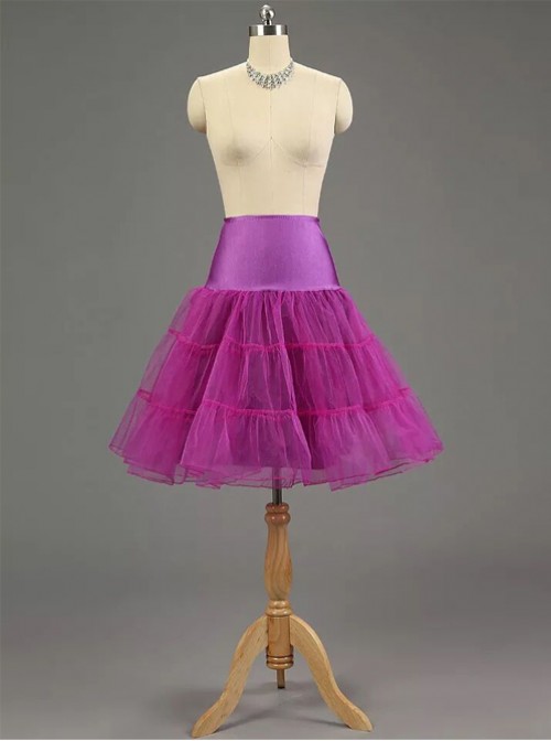 A-line Petticoat Retro Purple Voile Lolita Skirt