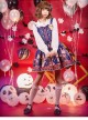 The Royal Teddy Bear Band Sweet Lolita Shoulder Straps Hooded Skirt