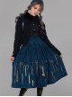 Bronze Surgical Equipment Vintage Navy Blue Classic Lolita Skirt