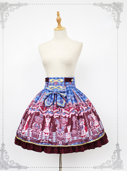 Chocolate Bears Chess Sweet Lolita Skirt