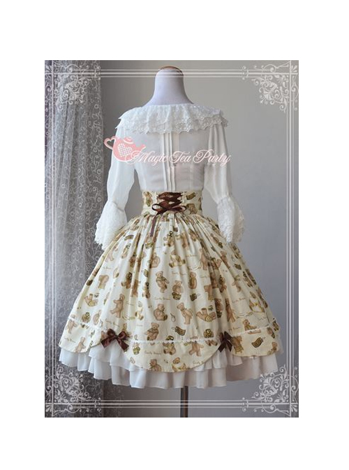 Teddy Bear's Daily Life Light Yellow Sweet Lolita Skirt