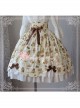 Teddy Bear's Daily Life Light Yellow Sweet Lolita Skirt