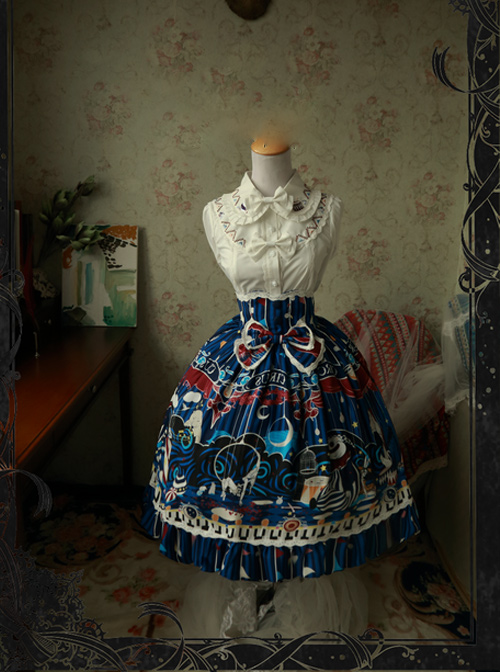 Magic Tea Party Circus Maiden Series Printing Lace Sweet Lolita Skirt