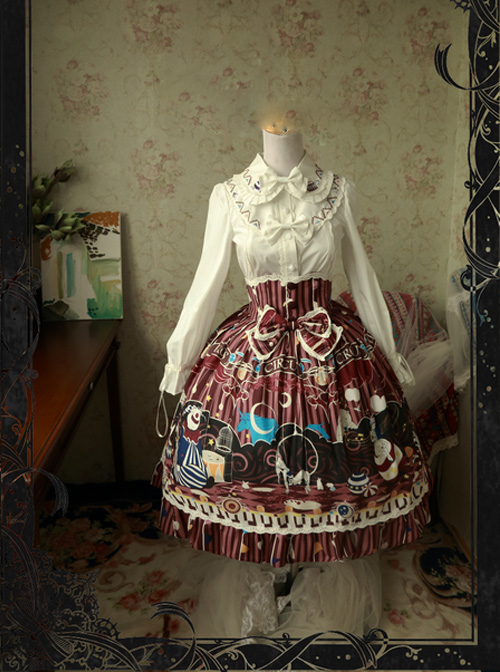 Magic Tea Party Circus Maiden Series Printing Lace Sweet Lolita Skirt