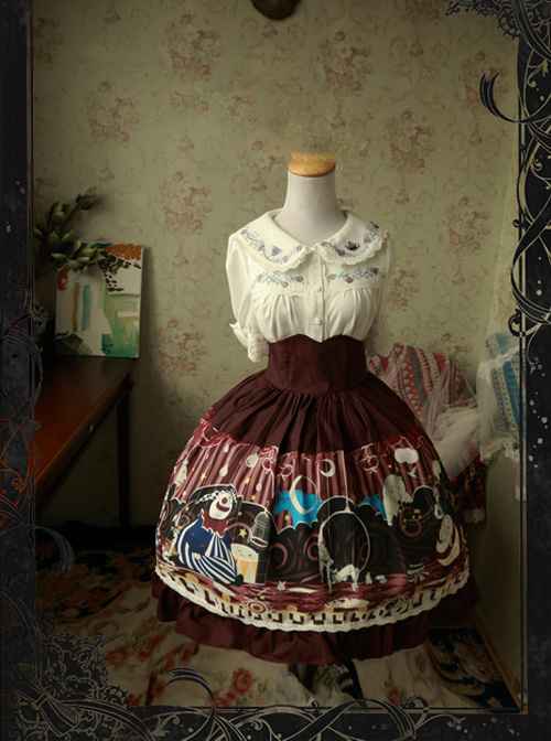 Magic Tea Party Circus Maiden Series Printing Sweet Lolita Skirt