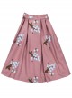 Chinese Style Woolen Plum Blossom Embroidery Pleated Long Skirt