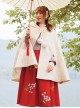 Chinese Style Woolen Plum Blossom Embroidery Pleated Long Skirt