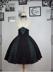 Elegant Retro Gothic Lolita Jacquard Skirt