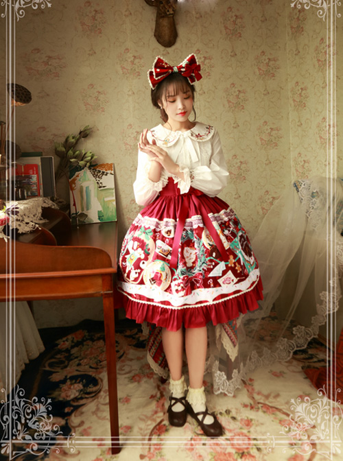 Magic Tea Party Sweet Christmas Series Printing Sweet Lolita Skirt