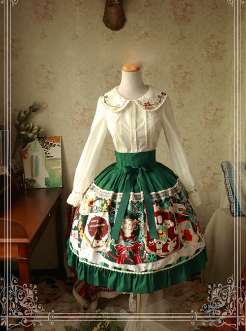 Magic Tea Party Sweet Christmas Series Printing Sweet Lolita Skirt